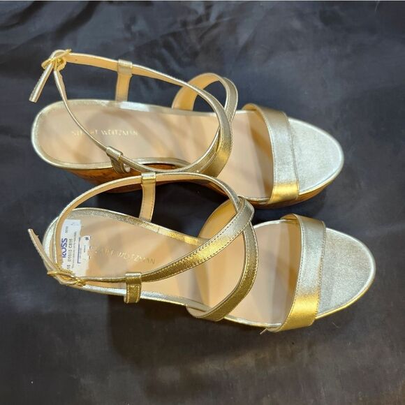 BRAND NEW STUART WEITZMAN WOMEN'S NATURAL AVE 75 WEDGE SANDAL - Picture 10 of 16